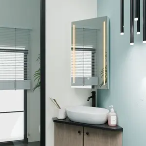 13.4'' W 23.6'' H Corner Frameless Medicine Cabinet Mirror 3 Fixed