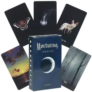 Night Moon Oracle Cards Set, 48 Tarot Cards for Beginners, Deep Insight, Insightful Guidance, Profound Clarity & Mystery, Personal Growth, Ideal for Parties & Gifts, English Profound Messages Cards