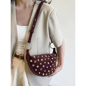 Her Valentine's Dream: Stylish Shoulder Bags Classic style women's rivet bag crossbody bag, Casual Trendy Bag, simple designed exquisite and elegant, versatile suitable for daily occasions such as commuting, shopping, dating, parties, etc.