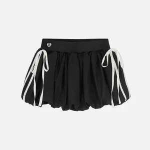 Aelfric Eden Drawstring Puff Mini Skirt High Waist Puff Silhouette Side Drawstring Ribbon Detail  Soft  Fabric Y2K Cute Streetwear Women's Bottoms