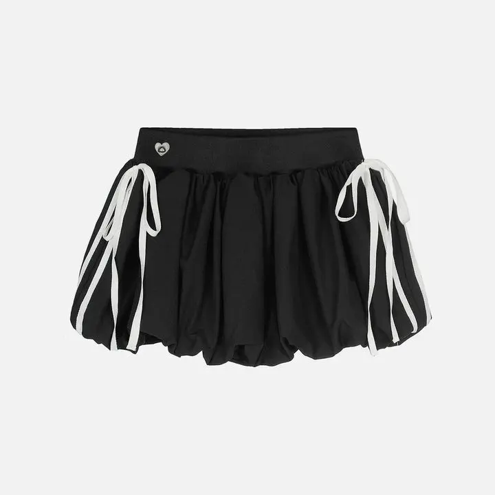 Aelfric Eden Drawstring Puff Mini Skirt High Waist Puff Silhouette Side Drawstring Ribbon Detail Soft Fabric Y2K Cute Streetwear Women's Bottoms Aelfric Eden Drawstring Puff Mini Skirt High Waist Puff Silhouette Side Drawstring Ribbon Detail Soft Fabric Y2K Cute Streetwear Women's Bottoms
