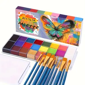 Face Body Paint Set,Cosmetics Makeup-Athena Painting Palette,10 Professional Artist Brush,Large Deep Pan Ideal for Halloween Cosplay Party SFX Arty Stage Makeup