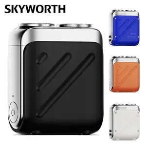 Skyworth Traveller Mini Electric Beard Shaver Upgraded Version Waterproof & Comfortable Double-Ring Magnetic Cutter, Long Lasting for Travel & Daily Use, 2025 New Beard Shaver Fathersdaygift
