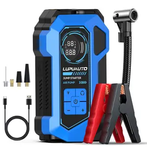 LUPU AUTO Multi-Function Portable Tire Inflator with Power Bank, Cordless Air Compressor, 4 Preset Modes, Auto-Stop, LED Display, Smart Safety Indicator, Fast Charging for Phones Tablets, Ideal for Car Tires Bikes Swimming Rings