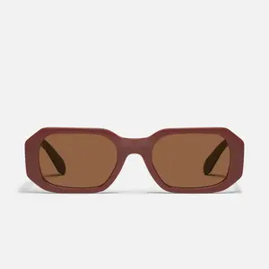 QUAY - HYPED UP Geometric Narrow Sunglasses Square Frame Standard Arms Built-in Universal Nose Pads