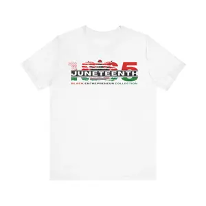 1865 | JUNETEENTH | Red, Black, Green Embedded Distressed Flag | Short Sleeve Premium T-Shirt