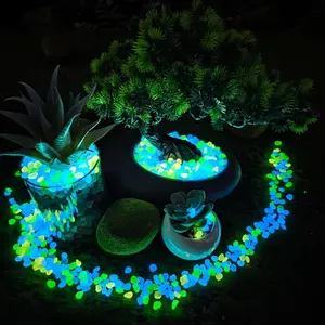 500 resin decorative stones per bag, used for garden landscaping, large-scale landscaping, potted plants, parks, aquariums-non-toxic fluorescent stones for decoration. Garden Accessories