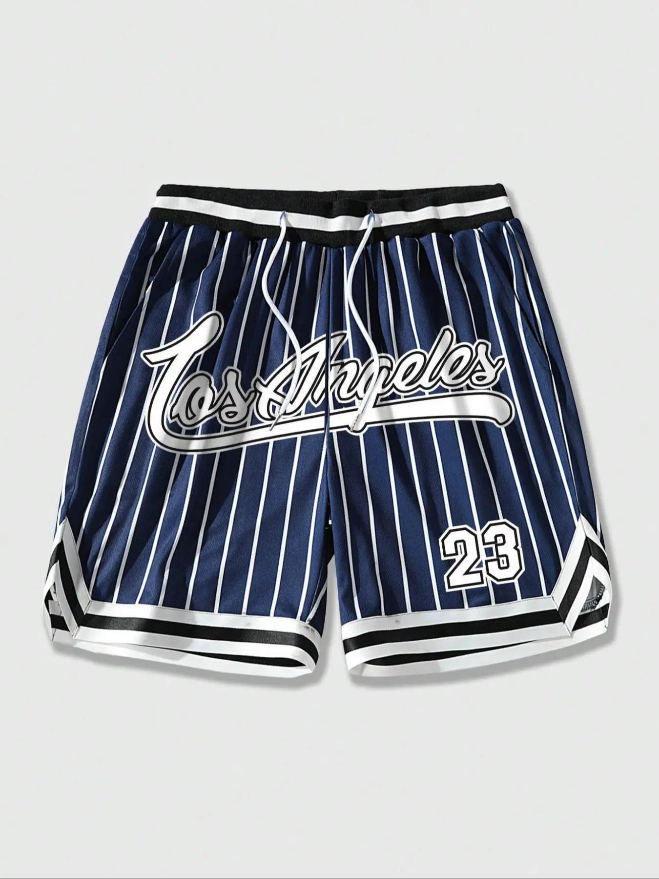 Men's Regular Fit Number Print Striped Trim Shorts, Casual Breathable Comfortable Shorts for Summer, Men's Bottoms for Daily Wear, Letter Print Shorts