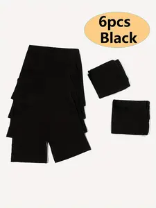 Girls' Dance Shorts Set, Comfortable Safety Bike Shorts, Soft Thin Kids Short Pants, 6 Pieces, Perfect for Daily Wear & Play