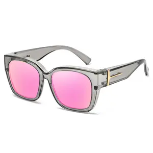 FitOver Sunglasses for Women Men, Featherlight Retro Oversized Frame, No-Slip & Comfort Fit. Polarized UV Protection, 99% Glasses Compatible, Easy Clip-On, Trendy essential for Commute & Driving