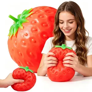 Giant Strawberry Squishy, Squishy Strawberry, Realistic Strawberry Model Party Favor Slow Rise Pressure Release, Soft Squeeze Relief (One 5 Inch)