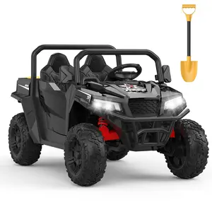 GARVEE 24V Ride On Dump Truck with 4x4 Electric Drive, Remote Control, Shovel Attachment, Bluetooth Music, and Durable Design for Outdoor Fun and Adventure