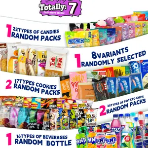 Asian Snack 7  Full-size Box with 7 Items Including Casual Snacks Drama-Watching Cookies Potato Chips