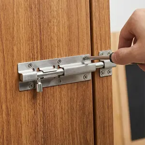 Door Lock, Stainless Steel Heavy Duty Door Lock Latch, Door Latches For Top Of Door, Classic Sliding Bolt Security Lock for In/Out Swing & Sliding Doors - Privacy Door Lock for Shed, Gate, Cabinet, Barn Door, Bedroom (Cerraduras, Seguros para Puertas)