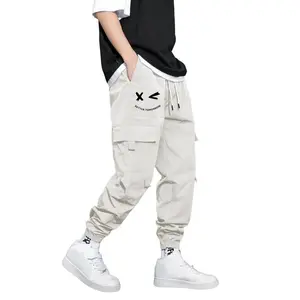Men's Better Tomorrow Print Work Pants, Dark Style Multi-Pocket Cargo Joggers, Functional Fitted Casual Wear XS-2xl Available, Casual Streetwear Trousers