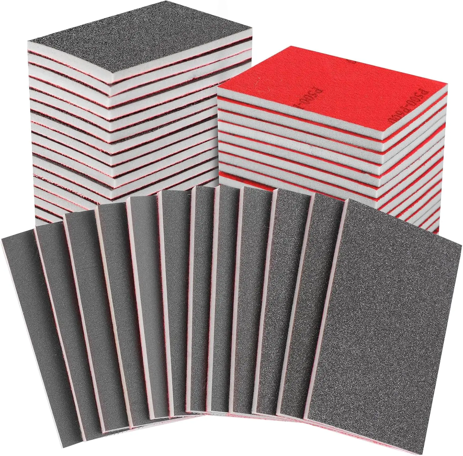 24PCS 3 x 4 Inch Sanding Sponge Set, 120-3000 Grit Soft Foam Hand Sander Block, Hook & Loop Wet Dry Sanding Sponges for Metal Wooden Furniture Drywall Sheetrock and Model Polishing