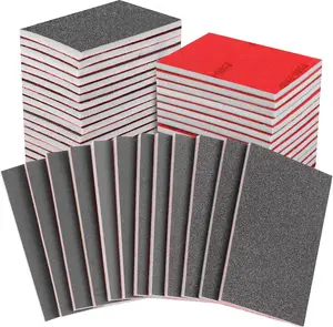 24PCS 3 x 4 Inch Sanding Sponge Set, 120-3000 Grit Soft Foam Hand Sander Block, Hook & Loop Wet Dry Sanding Sponges for Metal Wooden Furniture Drywall Sheetrock and Model Polishing