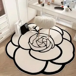 Creative Irregular Flower Shaped Living Room Carpet, Modern Luxury Home Decor Bedroom Bedside Plush Rug, Soft Comfortable Sofa Coffee Table Mat, Home Decor Rugs
