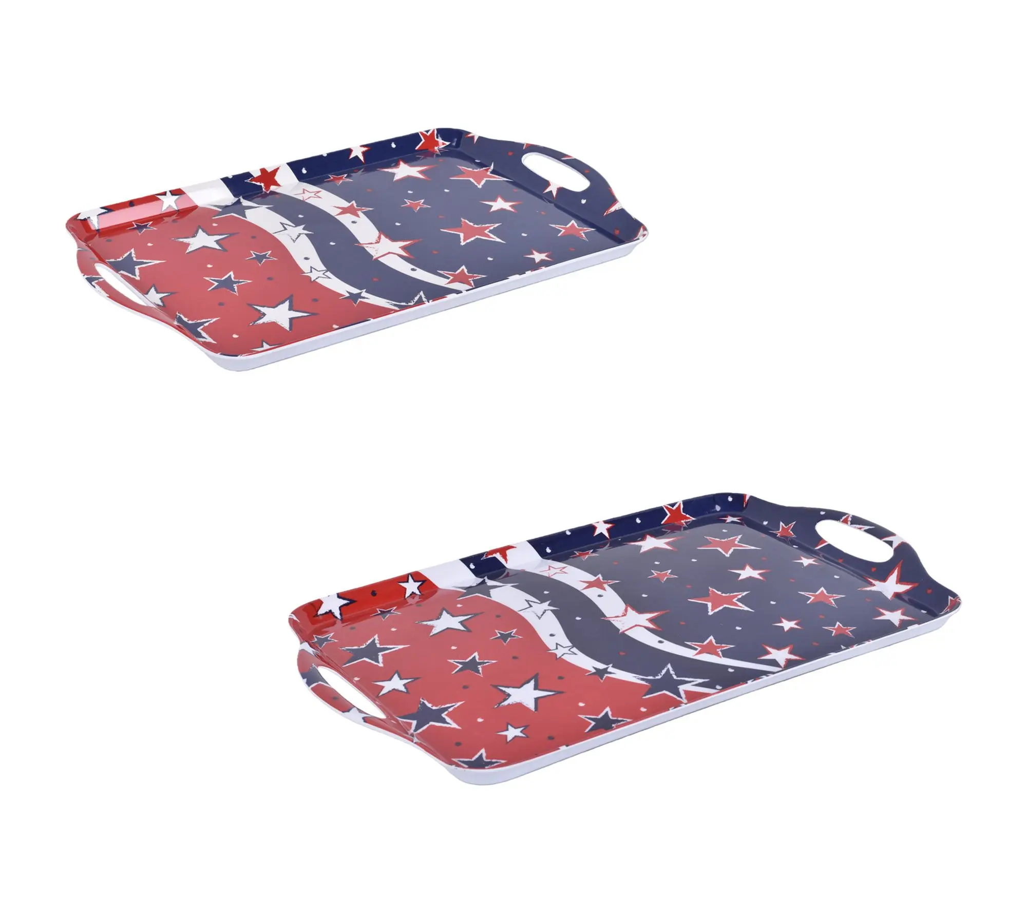 Temp-tations Set of 2 Melamine Trays With Handles