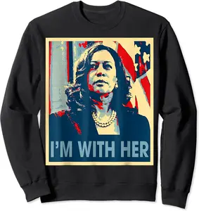 I'm With Her Kamala Vote For President Kamala-Harris 2024 Sweatshirt, Unisex Sweatshirt, Size S-3XL
