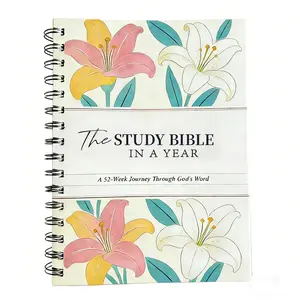 Notebook The Study Bible In a year : Spiral Bible Study Guide Notebook, 52  Week Bible Study Plan, A Yearlong Bible Study for Women