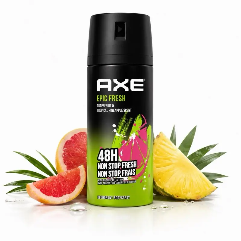 AXE Epic Fresh Body Spray Deodorant, Grapefruit & Tropical Pineapple Scent, 48H Freshness, Daily Odor Protection, 150 ml