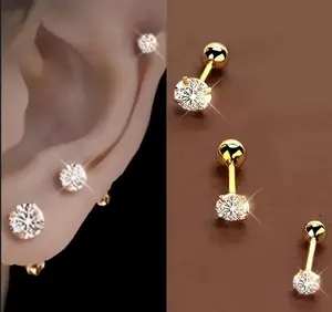 earring gift 6pcs Tiny Stud Earrings - Nickel-free Hypoallergenic Stainless Steel With Sparkling Cubic Zirconia Stones,  Anti Tragus Jewelry