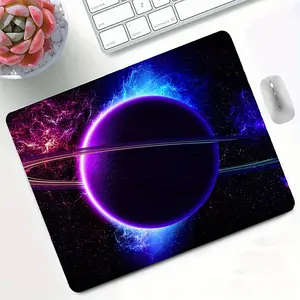 Mouse Pad, Blue And Purple Nebula Design Personalized Computer Laptop Mouse Pad with Anti-Slip Rubber Base Washable Home And Office Desktop Decor Sci-Fi Computer Pad