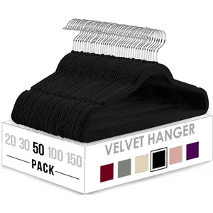 Velvet Hangers 50 Pack - Non-Slip Clothes Hangers - Suit Hangers with 360 Degree Rotatable Hook - Heavy Duty Coat Hangers - Pants Hangers