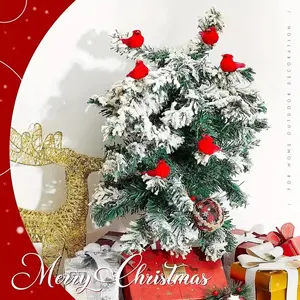 36-Pack Fabric Cardinal Bird Christmas Tree Ornaments, Versatile Holiday Decorations for Home & Outdoor Use, Perfect for Wreaths & Crafts