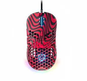PewDiePie X GHOST M1 UltraLight Gaming Mouse with Programmable RGB Lights Ergonomic Hexagon Design 10000 DPI Pixart 3389 Sensor for Mac & Windows