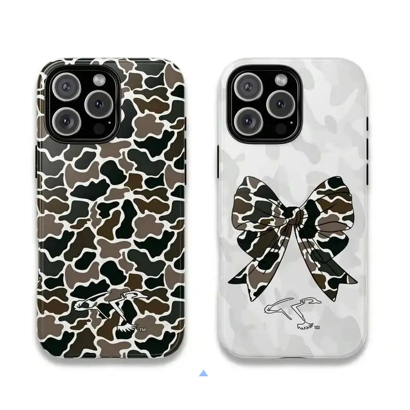 Camouflage Duck Hunting Patterns Tough Phone Case,  12-17 Pro Max Case Men Gifts, Gift For Boyfriend, Girlfriend, Shockproof Protection Cover Protective