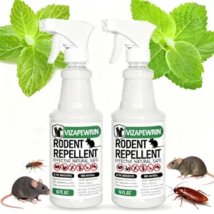 2-Bottle Pack - Natural Peppermint Oil Spray - Natural Indoor & Outdoor Rat Repellent - Suitable for Homes,  Safe Scent Formula for Home & Garden ，Car Engines, Warehouses, Pet Safe