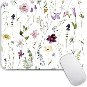 L-KBB026  Square Mouse Pad Beautiful Flowers Plants, Personalized Premium-Textured Custom Mouse Mat Design, Washable Mousepad Cloth, Non-Slip Rubber Base Computer Mouse Pads for Wireless Mouse