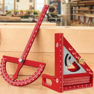 2pcs Set Square and 180 Degrees Angle Protractor Finder Kit - Measuring Instrument Upgraded Carpentry 3D Multi-Angle Triangle Ruler for Precision Measuring Tool Woodworking Square Protractor