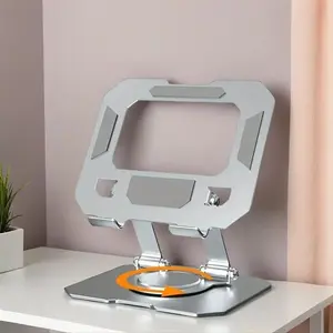 360 Degree Metal Desktop Stand, Foldable and Adjustable Ergonomic Design, Durable Aluminum Alloy Structure, Ideal for Office Use, Portable Laptop Stand, Computer Stand