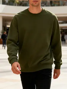 Men's Winter Heavyweight Fleece Crew Neck Sweatshirt, Classic Casual Style, Comfortable Durable Design, Perfect for Leisure Wear
