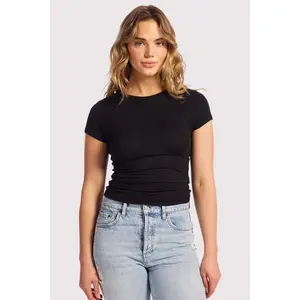 nuuds Slinky Rib Tee | Soft Modal Blend Fitted Ribbed T-Shirt