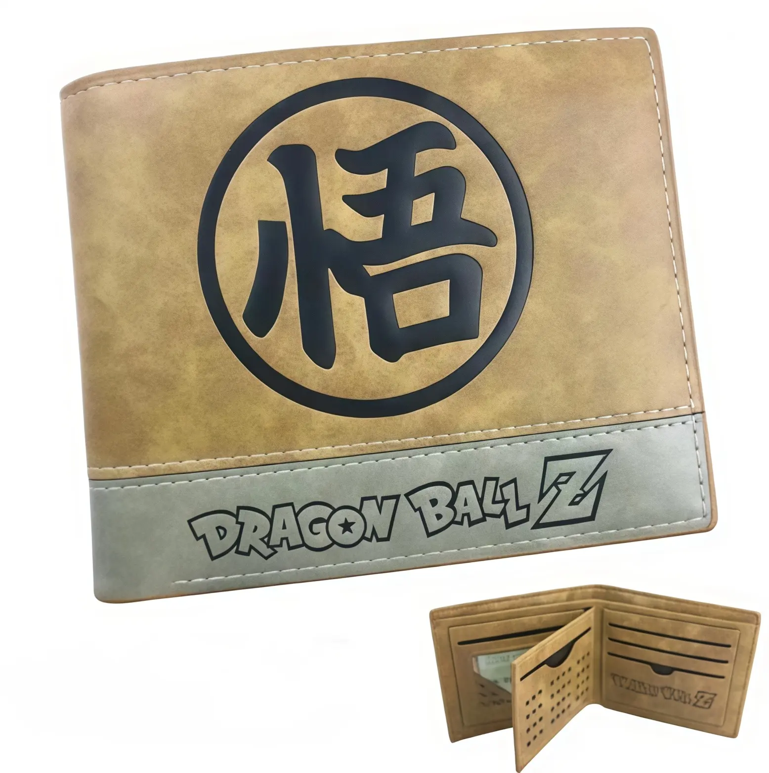 Bifold Wallet for Anime Fans, Minimalist Japanese Design with Embossed Dragon and Kanji Symbol, Synthetic Leather with RFID Blocking for Travel, Modern Fashion, Minimalist Aesthetic, Geometric Design, Easy Carrying, Functional Accessory, Stylized Characte