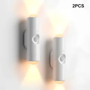 Smart Rechargeable LED Night Light with Motion Sensor – RGB Gradient Ambient Lighting, Dimmable Wall Lamp, Magnetic & Stick-On Design, USB Convenient Charging, Long-Lasting Battery, Perfect for Halloween Decor, Bedroom, Stairs, Hallway & Entryway