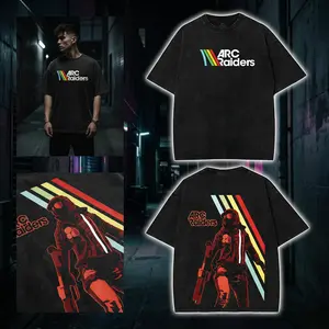 ARC Raiders Shooter Vintage Washed Oversize Unisex Hoodies, sweatshirt, heavyweight cotton Crew Neck t-shirt washed Casual Menswear graphic tee Retro