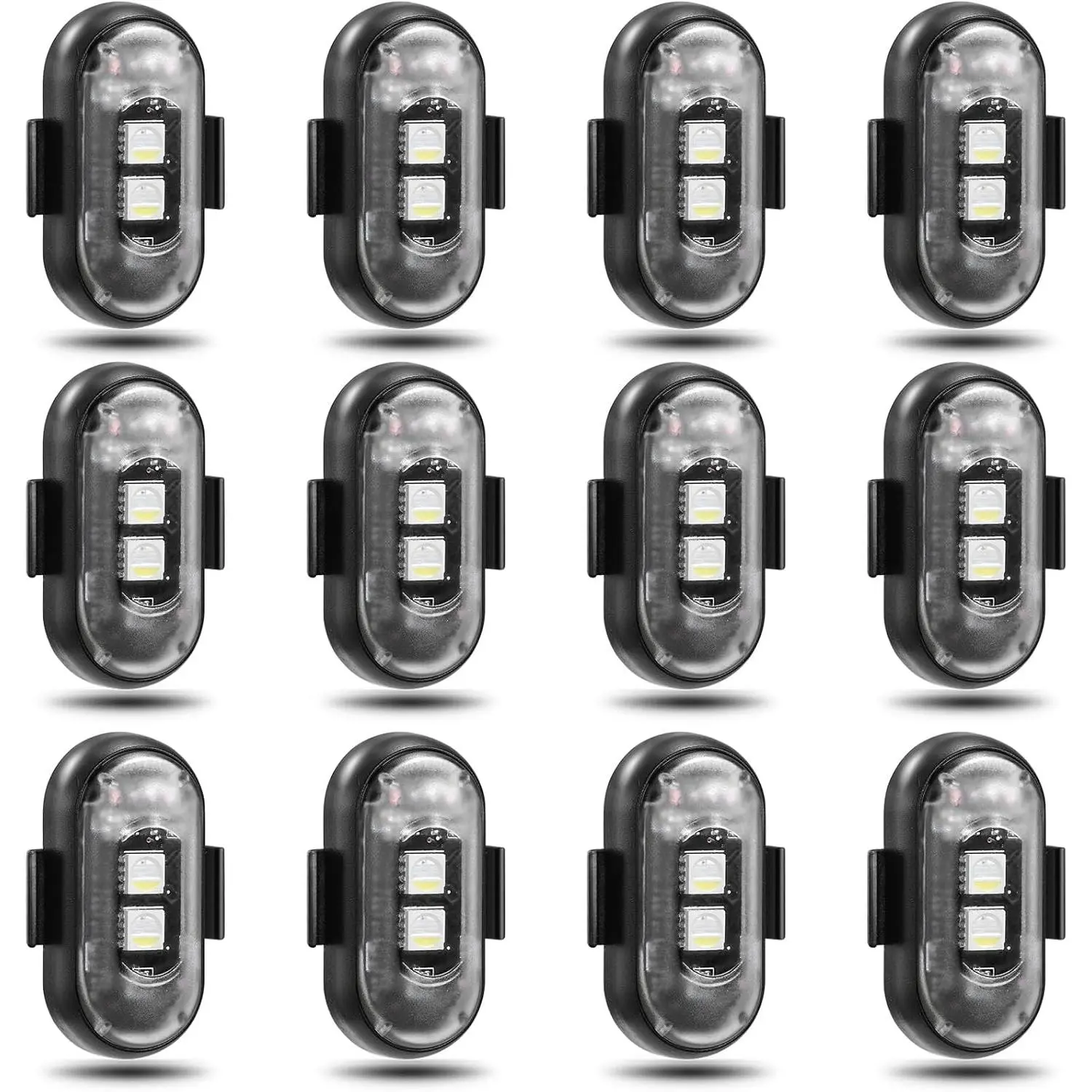 Wireless LED Lights for Car, Wireless LED Lights with Remote Control, 8-Colors IP65 Waterproof USB High Brightness Anti-Collision for Car Motorcycle Truck Drone RC Aircraft Bike