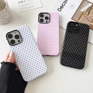 CaseTry Fashion Cute Polka Dot Pattern Aesthetic Design For Women, Soft TPU And Hard Back Shockproof Glossy Phone Case for iPhone 17 16 15 14 13 12 11 Pro Max, Samsung Galaxy S24 S23 S22 S21 A Cute gift idea Tough Phone Case.