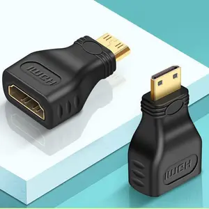2-Pack Mini HDMI to HDMI Adapter (HDMI to Mini HDMI Adapter), Fits for Portable Monitor Screen