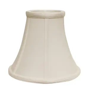 Slant Bell Softback Lampshade with Washer Fitter, White Natural Fabric Lampshade for Table Lamps, 9" Top x 18" Bottom x 13" Height