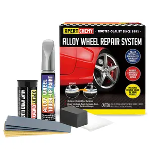 XPERTCHEMY Alloy Wheel Scratches Remove Kit Rim Touch Up Repair Kit Silver Color