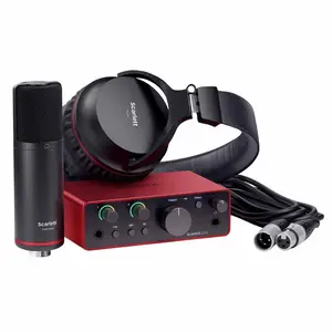 Focusrite Scarlett Solo Studio 4th Gen 2-in 2-out USB Audio Interface with Condeser Microphone and Headphones