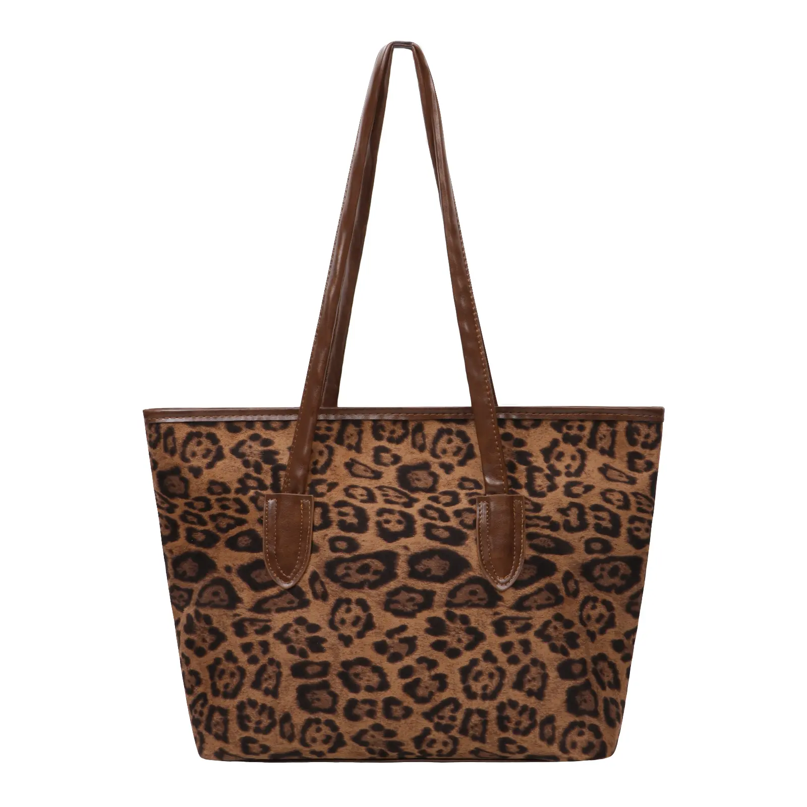 Leopard Print Tote Bag Women's Soft Lightweight Shoulder Handbag with Coin Purse, Roomy Casual Everyday Travel Work Bag, Durable Cotton Material