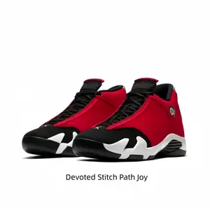 Men's Red Suede High Top Basketball Shoes - Premium Leather Black Red Sneakers Athletic Sports Shoes Streetwear Fashion