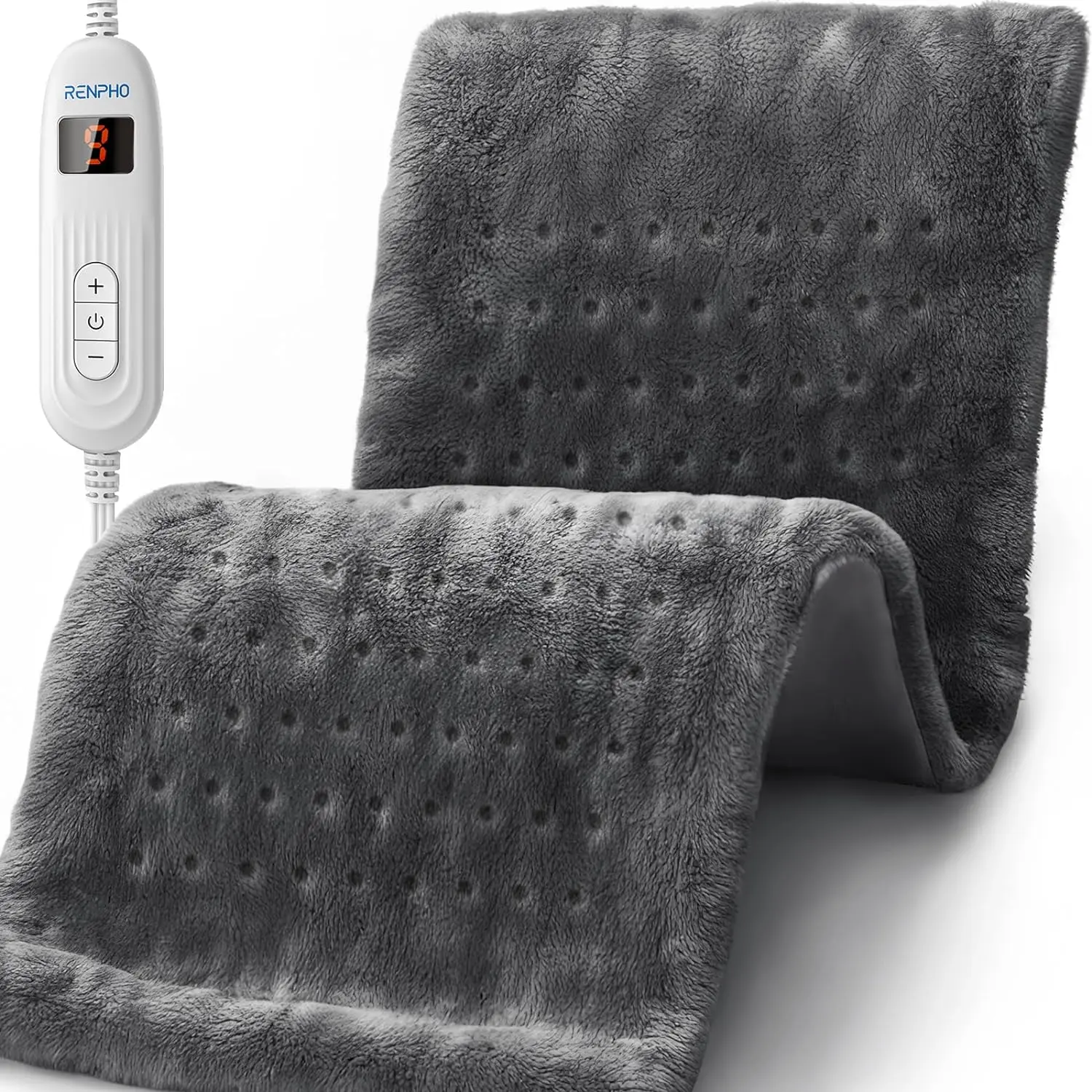 RENPHO Heating Pad for Period Cramps & Back Fatigue Relief, Heated Blanket Electric Throw for Knee, Leg, Neck, Back and Shoulder, 12" x 24"